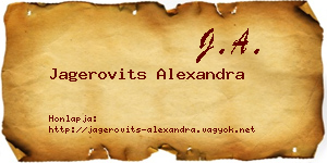Jagerovits Alexandra névjegykártya